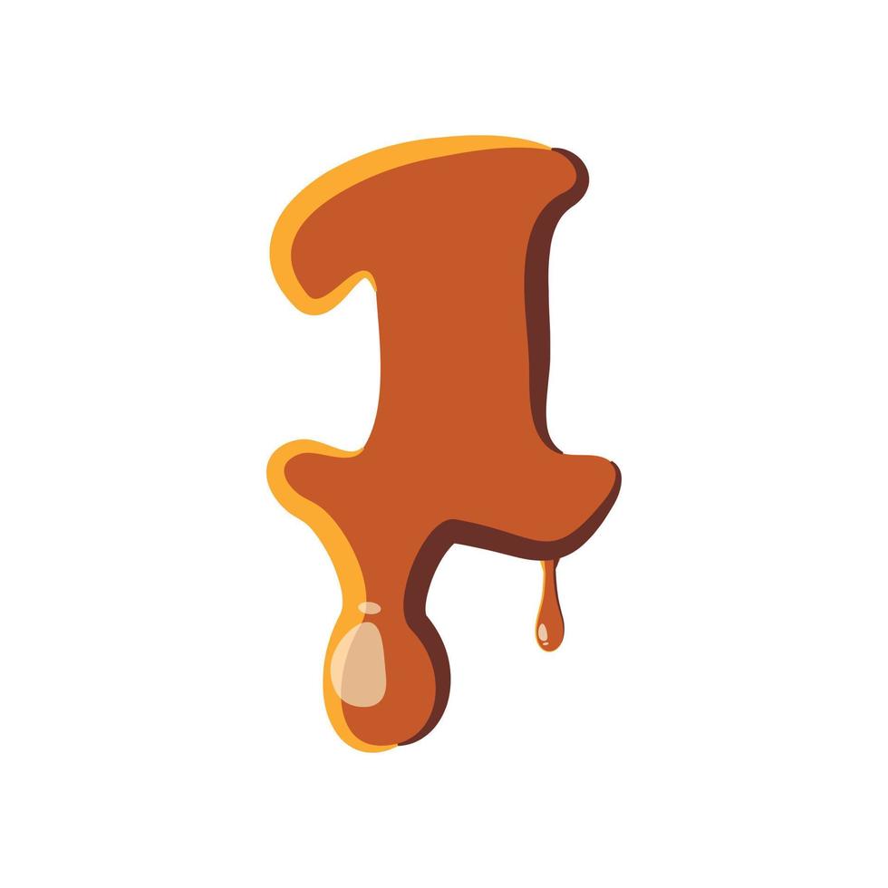 Number 1 from caramel icon vector