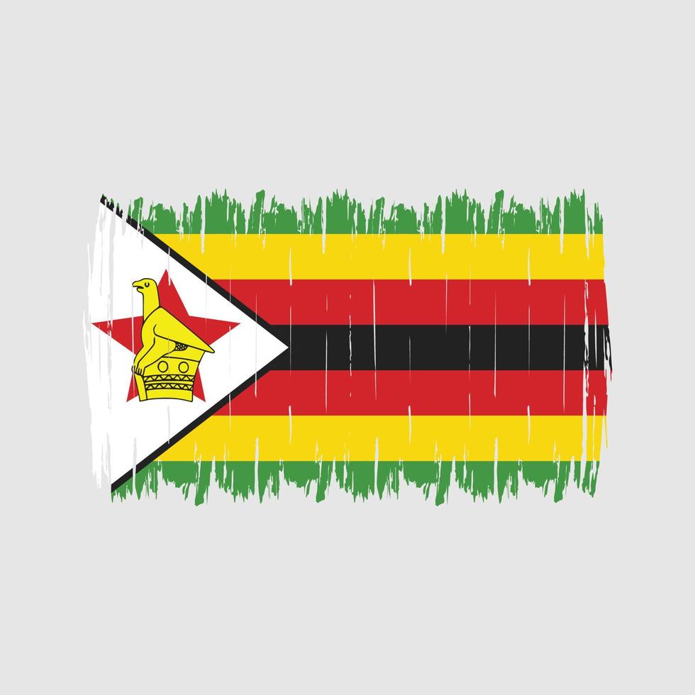 Zimbabwe Flag Brush vector
