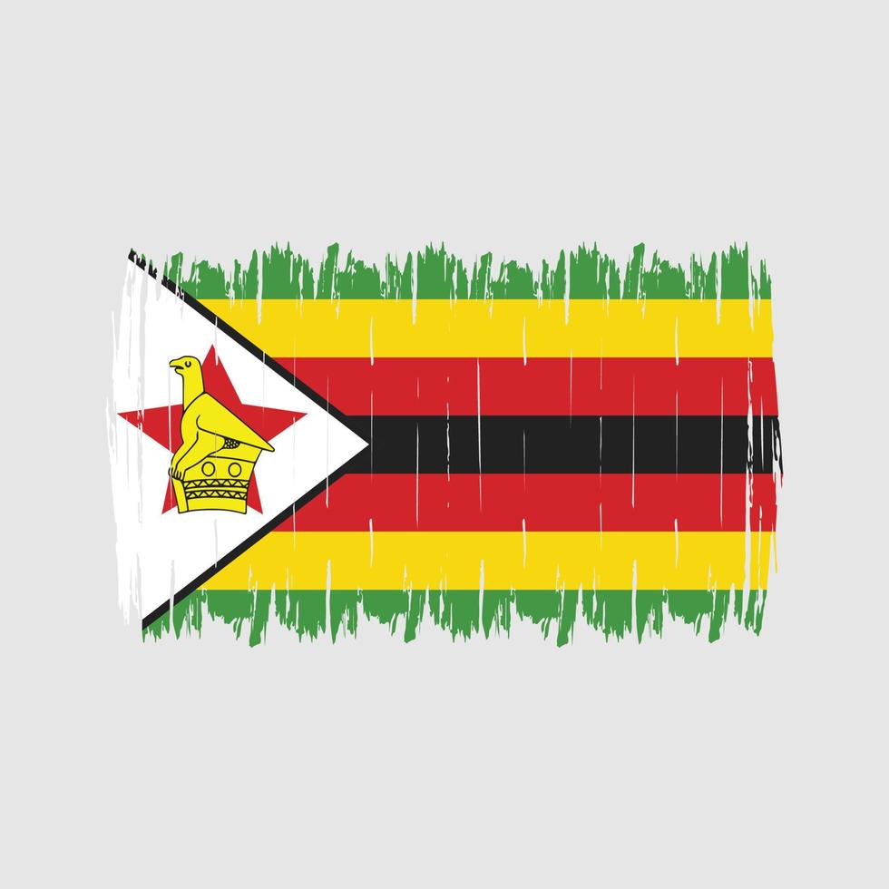 cepillo de bandera de zimbawe vector