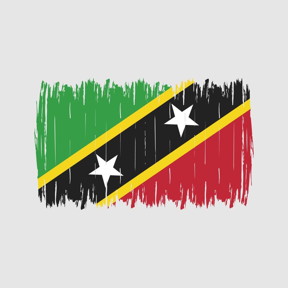 Saint Kitts Flag Brush vector