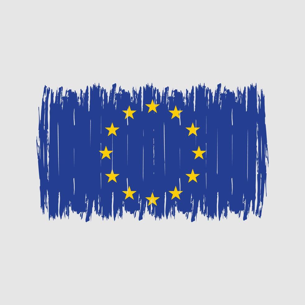 cepillo de bandera europea vector