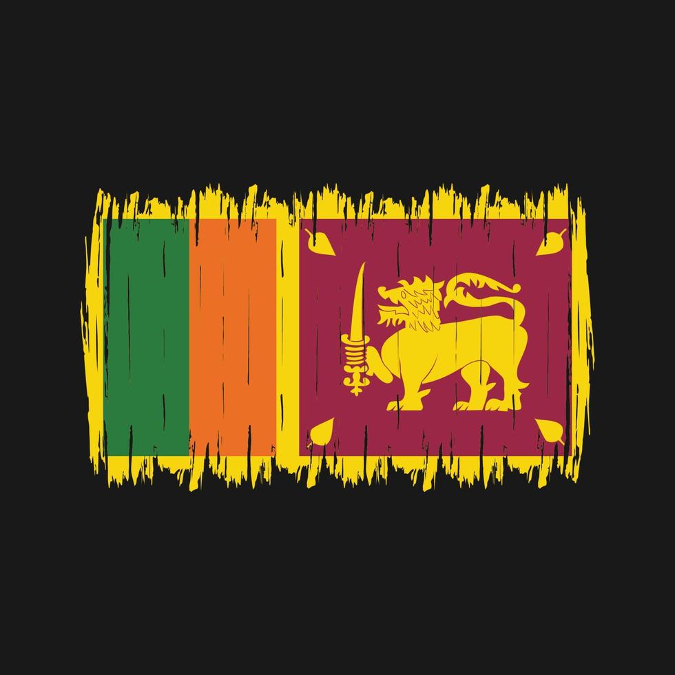 Sri Lanka Flag Brush vector