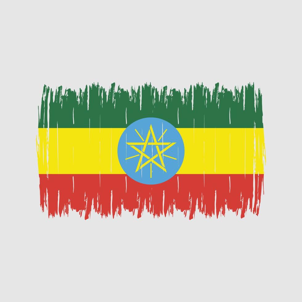Ethiopia Flag Brush vector