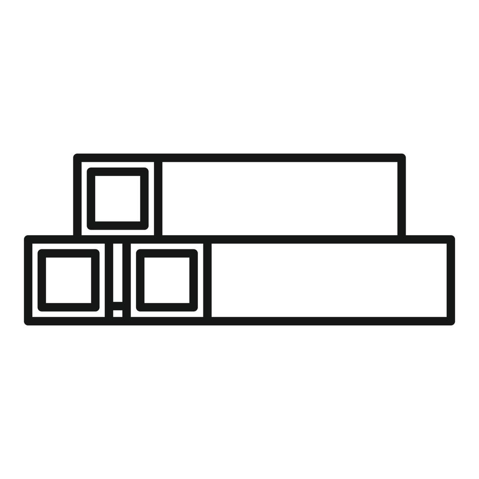 icono de barras de metal estructural, estilo de esquema vector