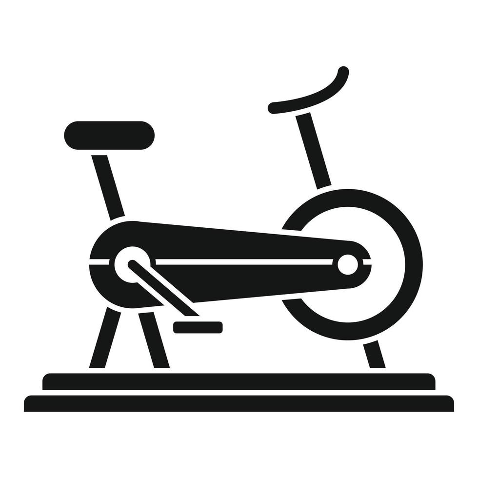 icono de bicicleta de ejercicio muscular, estilo simple vector
