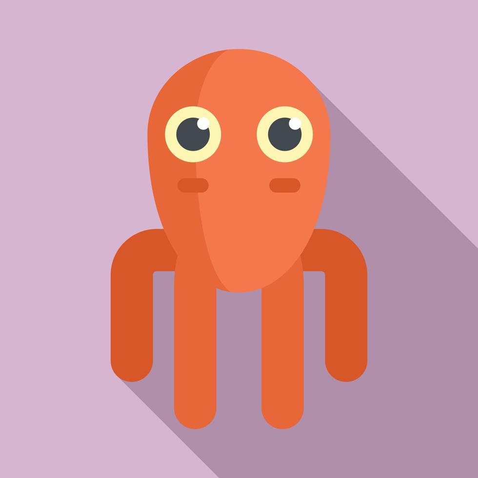 Octopus toy icon, flat style vector