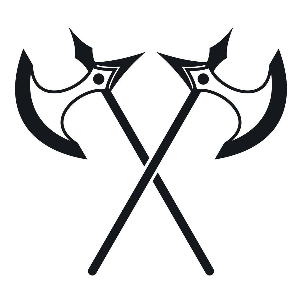 Crossed battle axes icon, simple style 14668557 Vector Art at Vecteezy