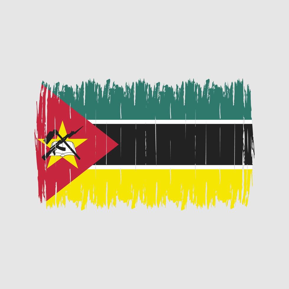 pincel de bandera de mozambique vector