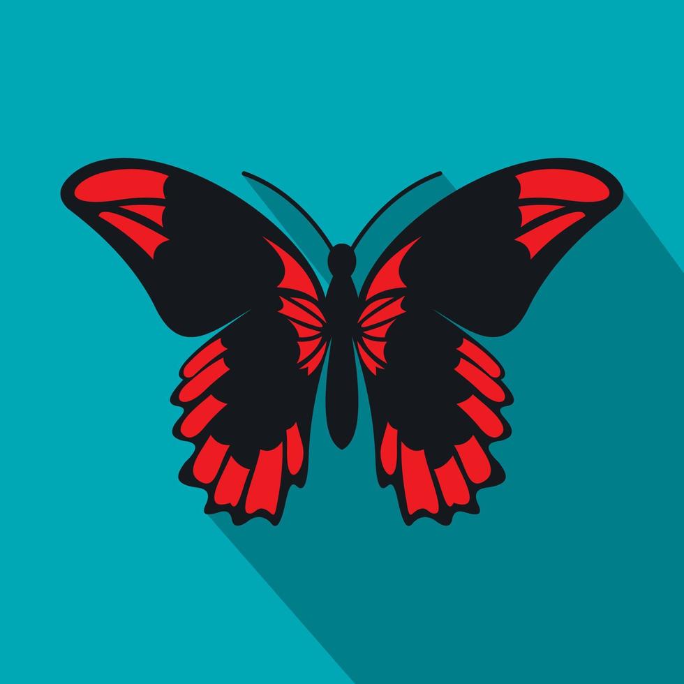 hermoso icono de mariposa, estilo plano vector