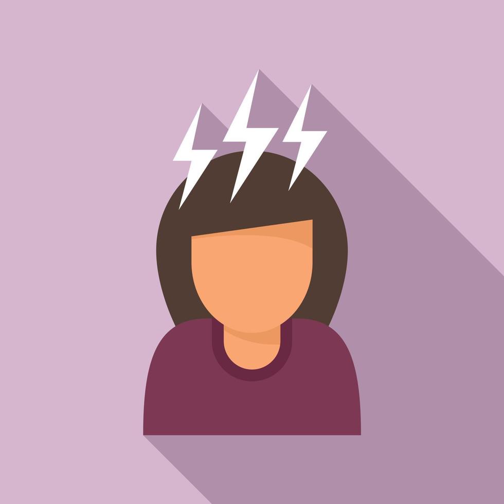 Rage woman icon, flat style vector