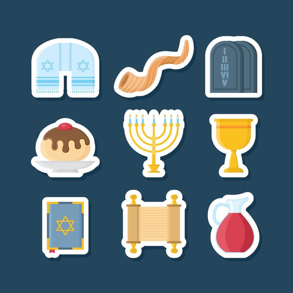 Set Of Hanukkah Event Stickers vector