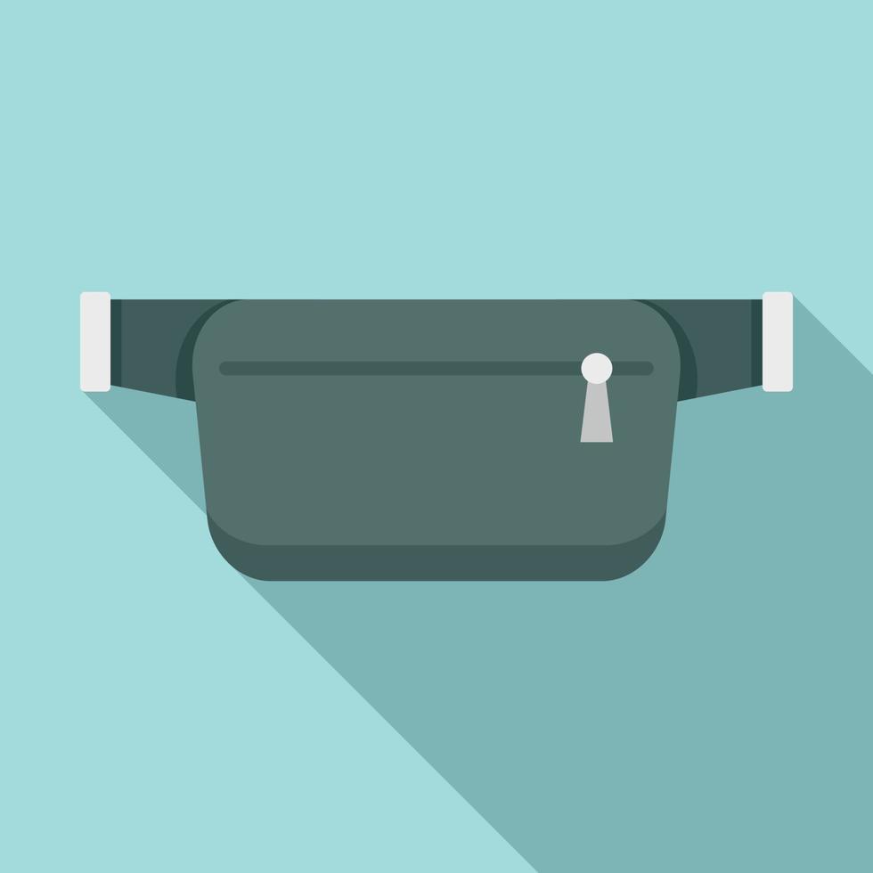 Belt waist bag icon, flat style vector
