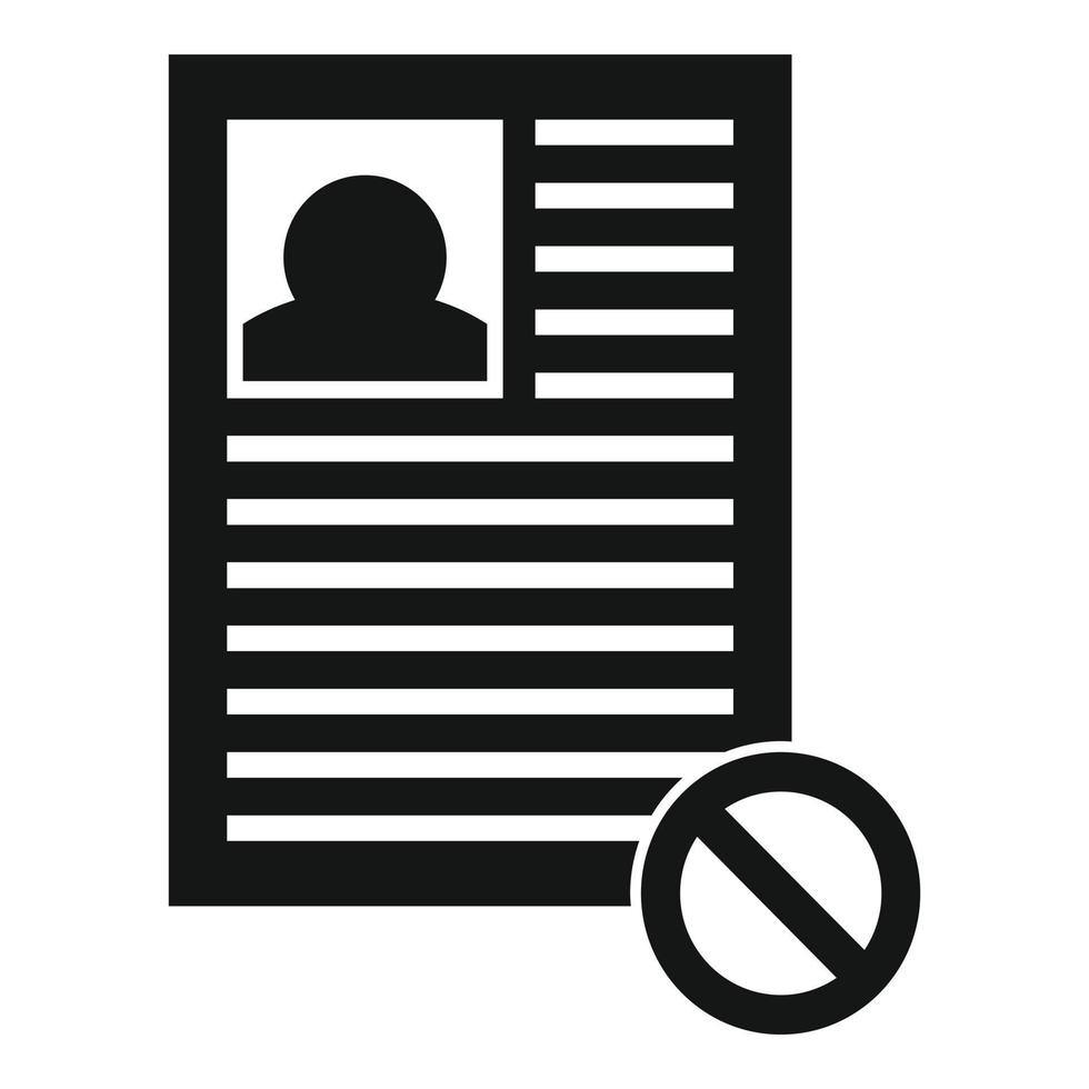 Jobless cv icon, simple style vector