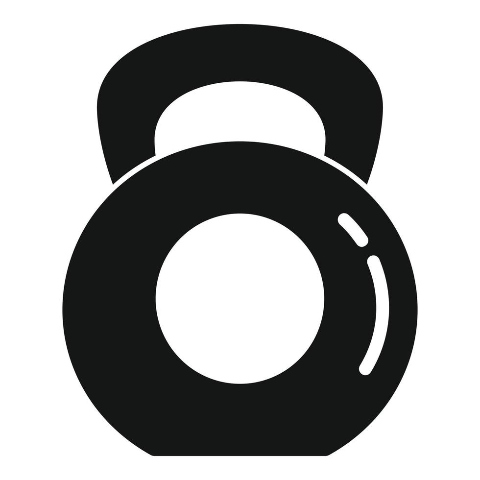 Hard kettlebell digestion icon, simple style vector