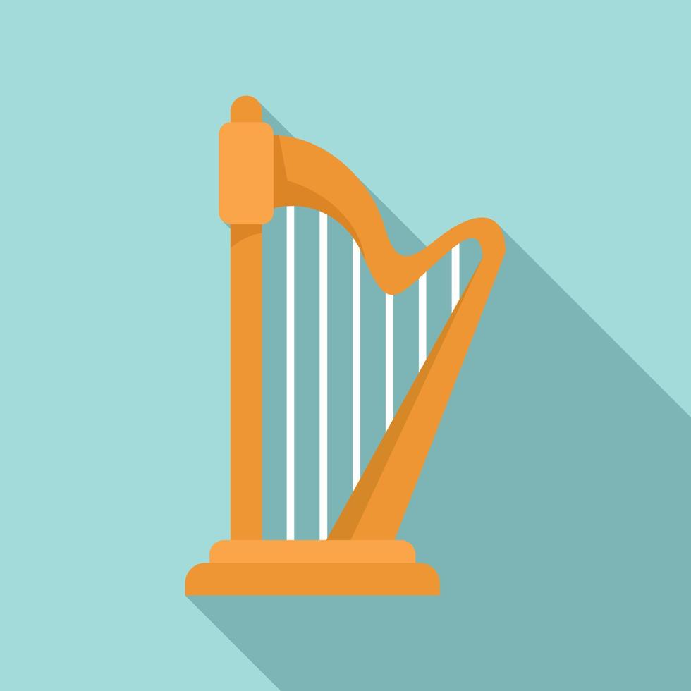 Harp school icon, flat style vector