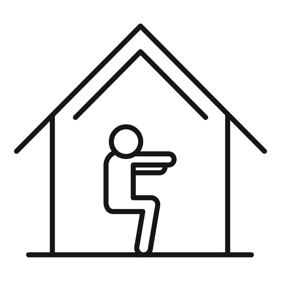Home training fit icon, outline style vector