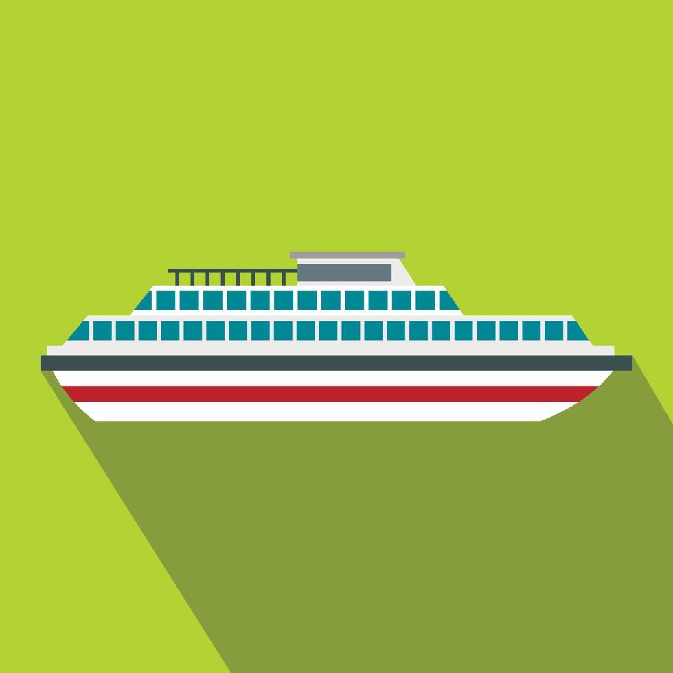 Cruise ship icon, flat style vector