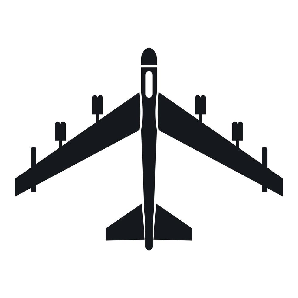 Armed fighter jet icon, simple style vector
