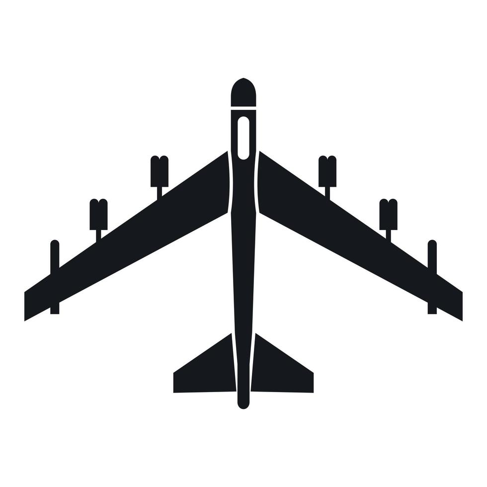 icono de avión de combate armado, estilo simple vector