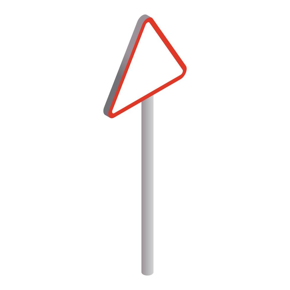 Road sign triangle with red rim icon vector