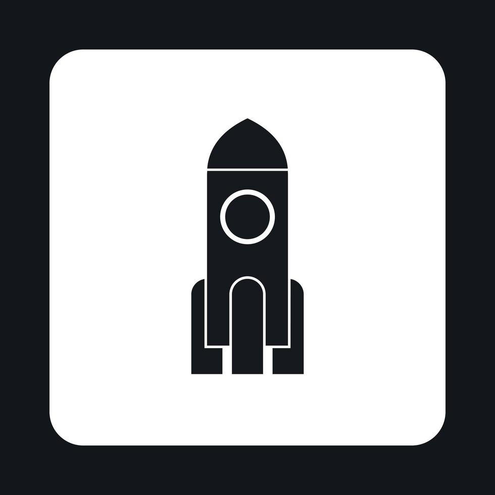 Space rocket icon, simple style vector