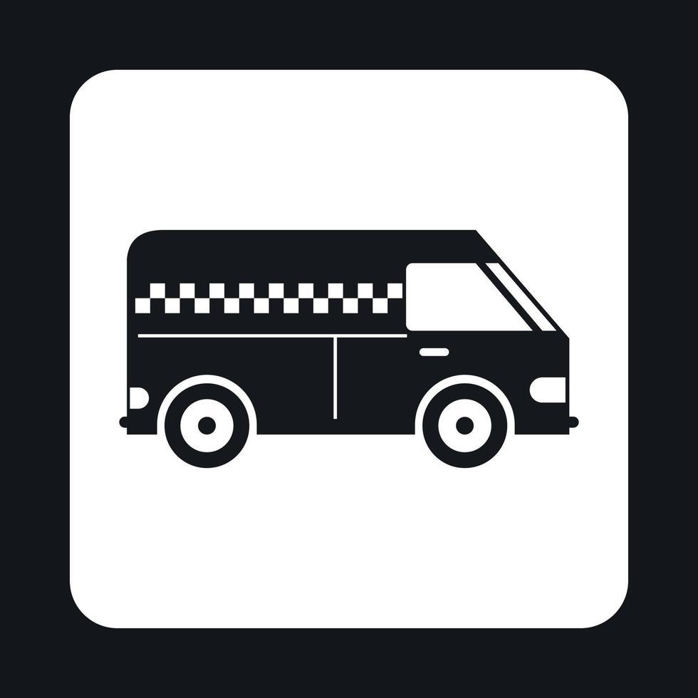 icono de taxi minibús, estilo simple vector