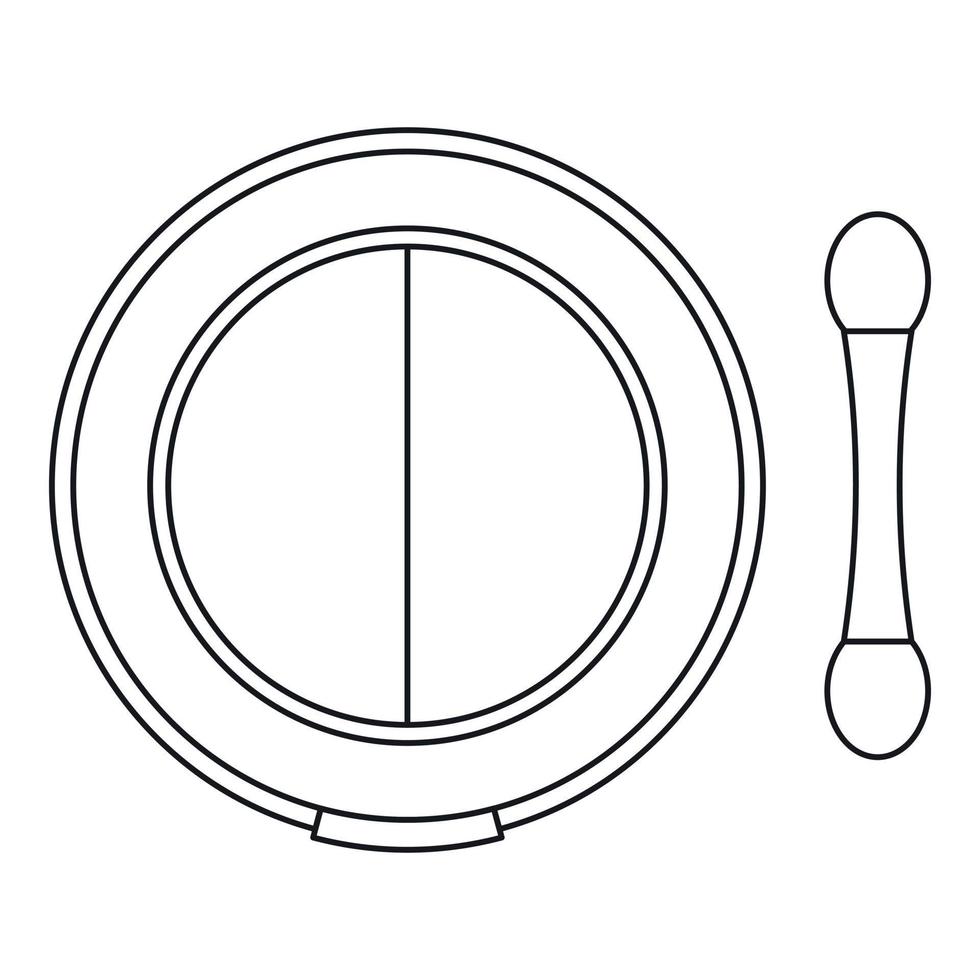 Shadow kit with applicator icon, outline style vector