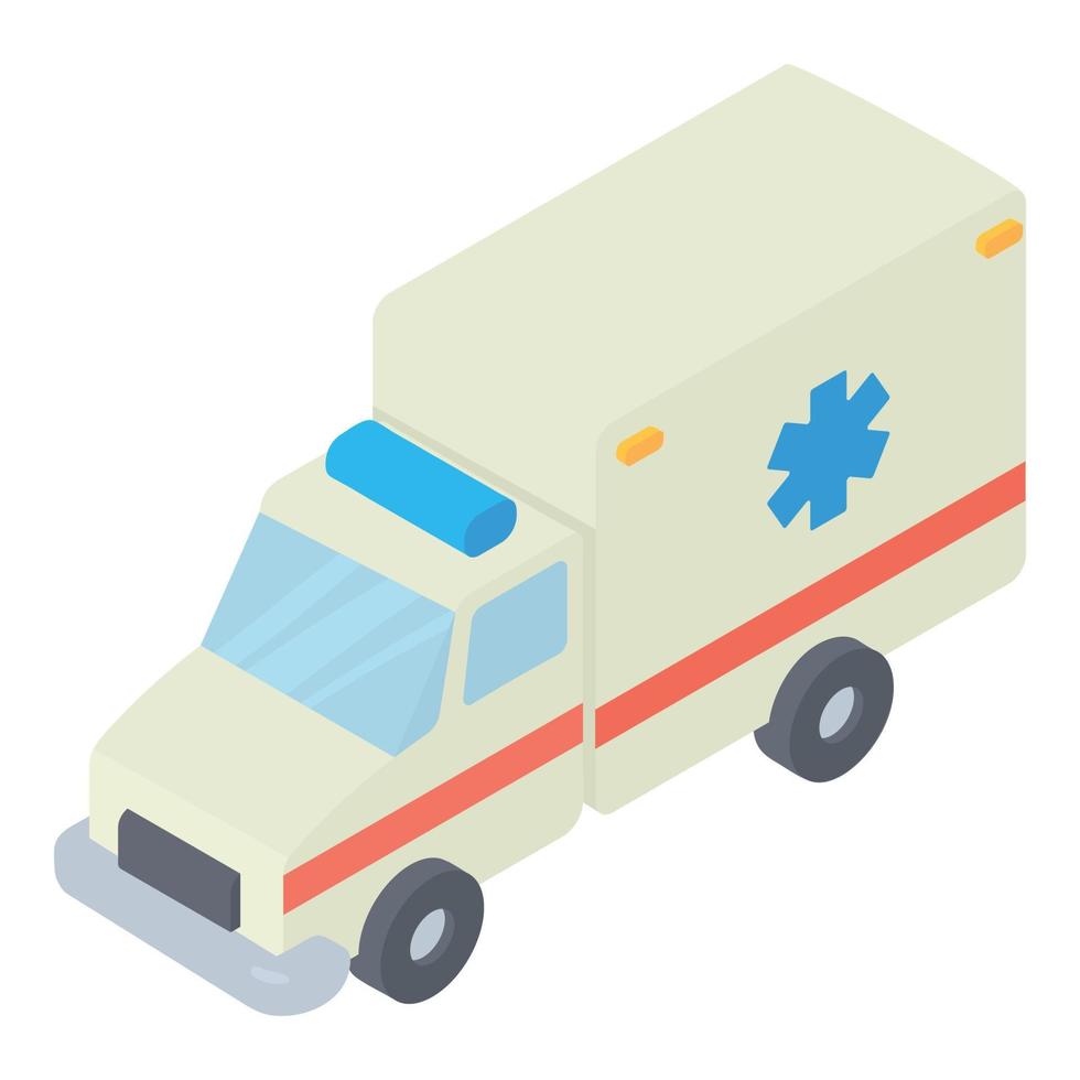 icono de ambulancia, estilo 3d isométrico vector