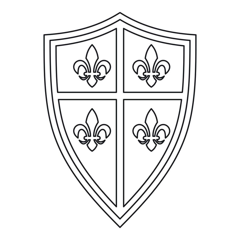 Royal shield icon, outline style vector