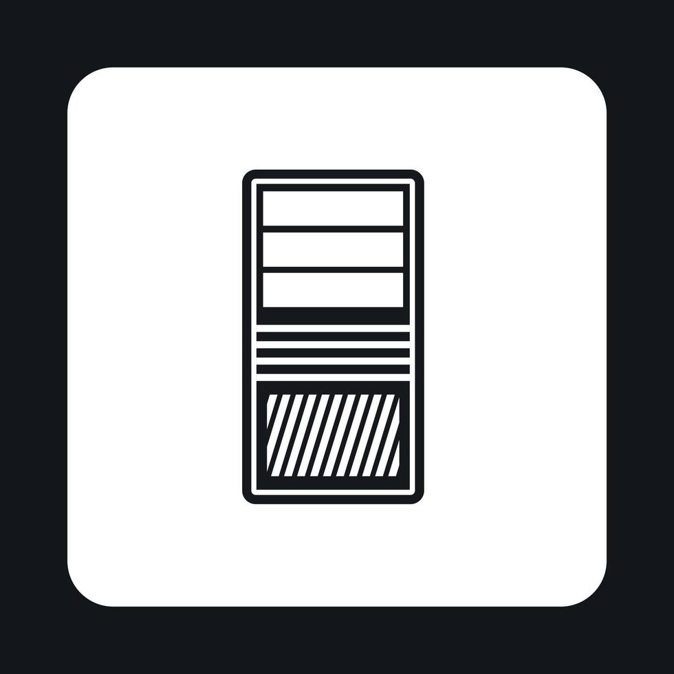 System unit of computer icon, simple style vector