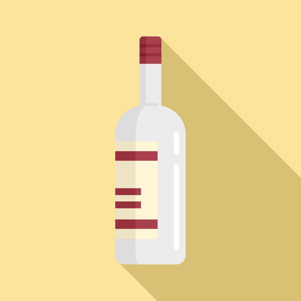 Wine bottle icon, flat style vector