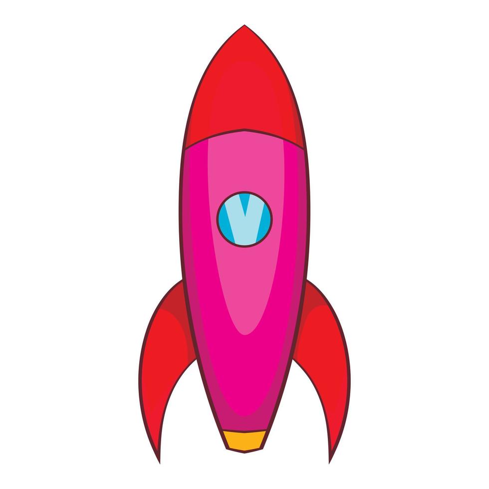 Long rocket icon, cartoon style vector