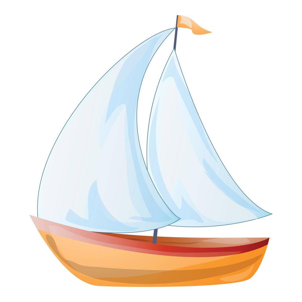 Boat yacht icon, cartoon style vector