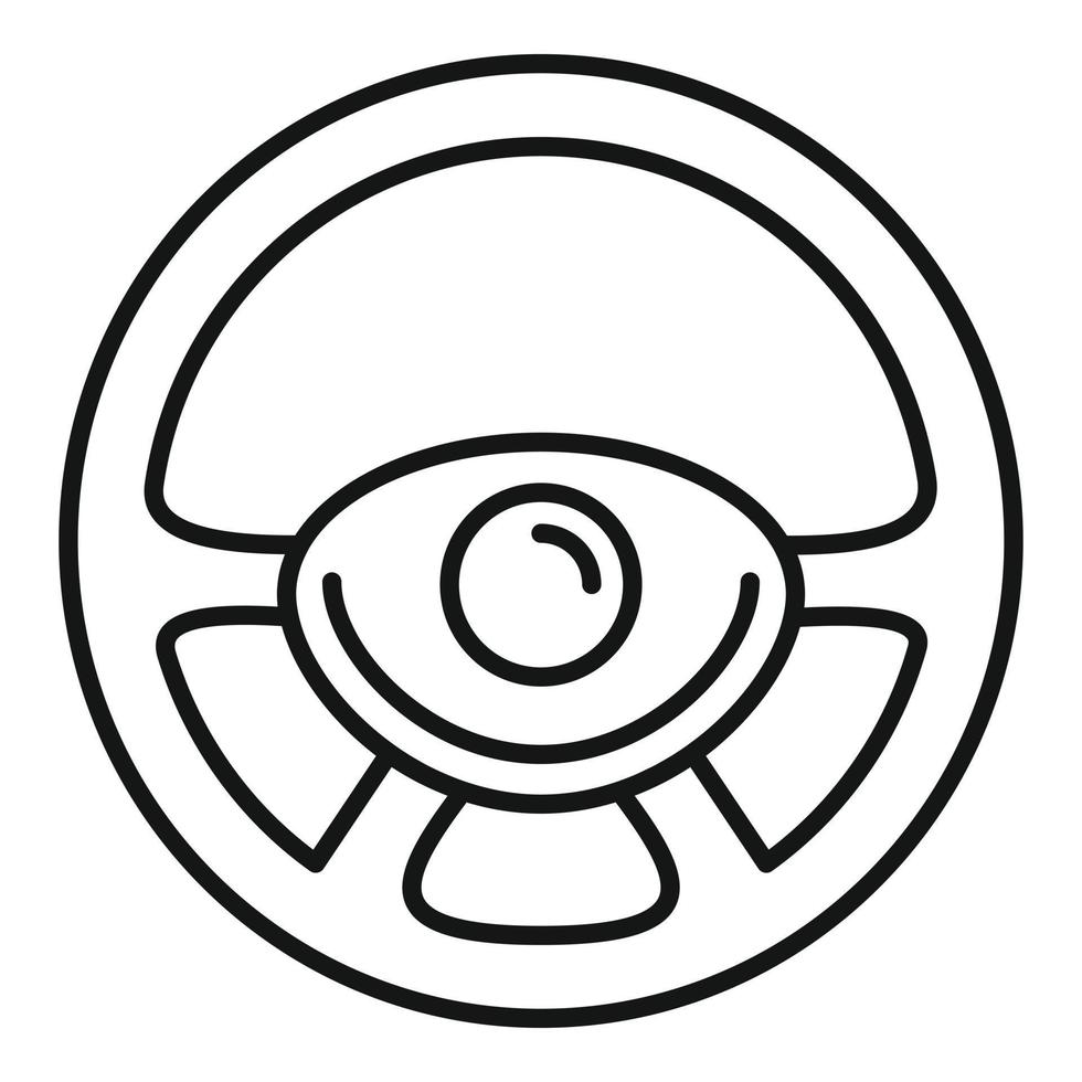 Steering wheel icon, outline style vector