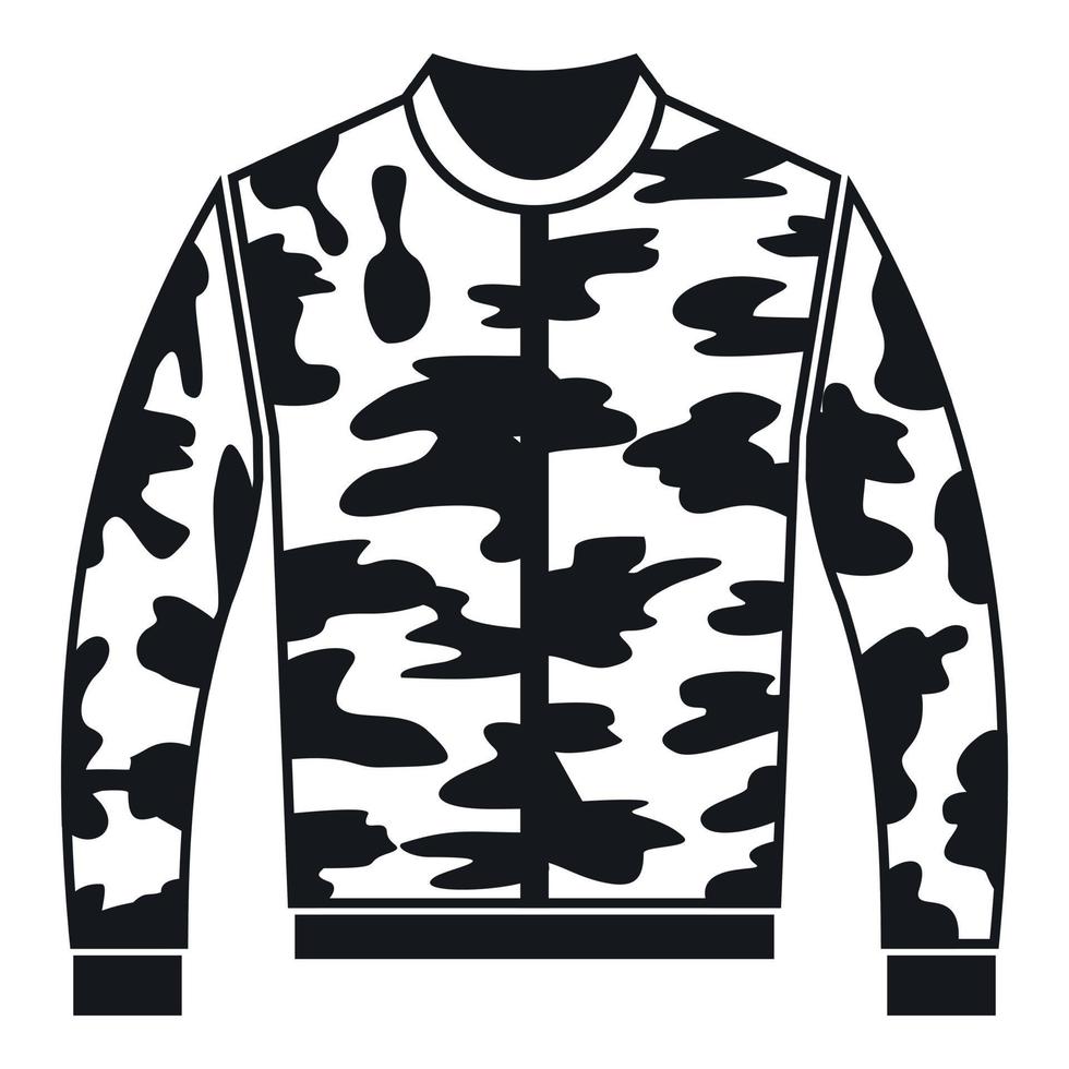 icono de chaqueta de camuflaje, estilo simple vector