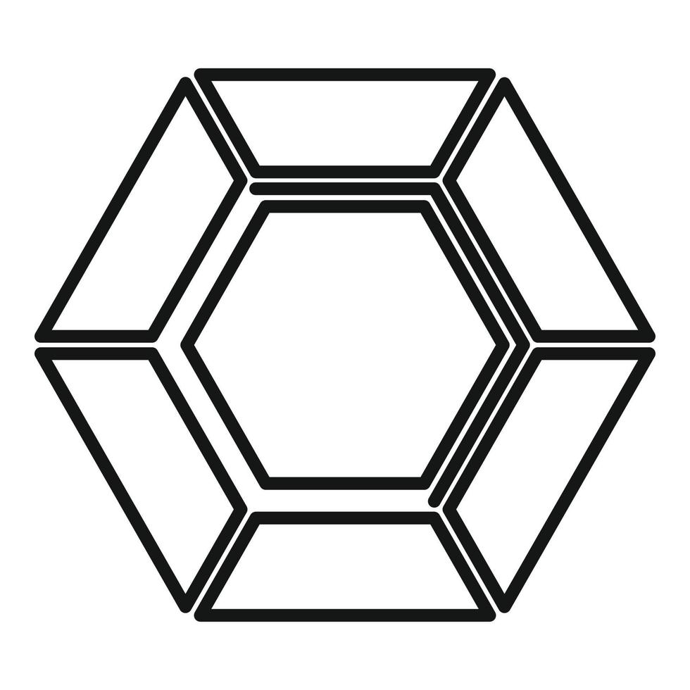icono de diamante de quilates, estilo de contorno vector