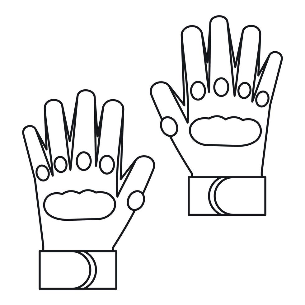 icono de guantes deportivos, estilo de esquema vector