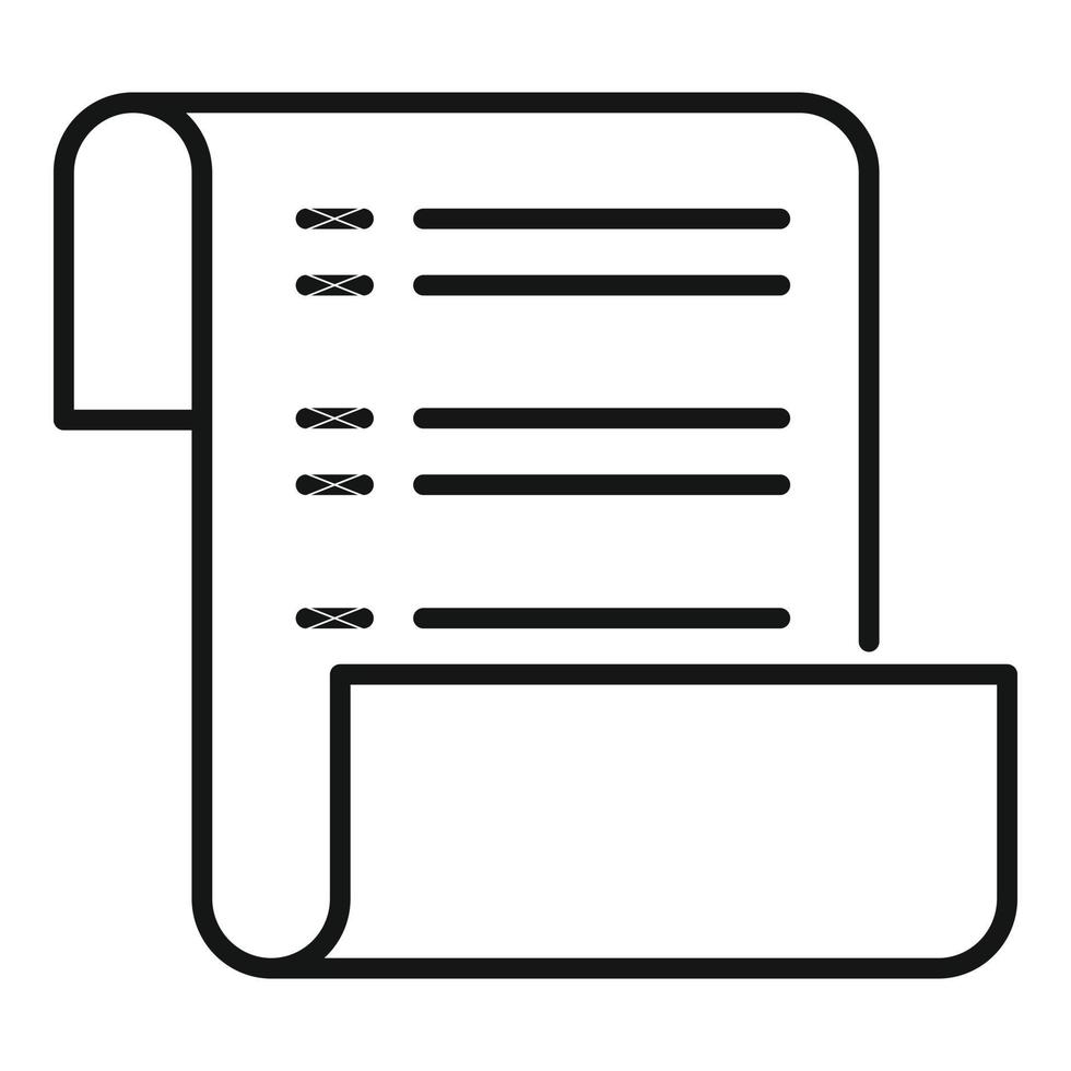 Syllabus test paper icon, outline style vector