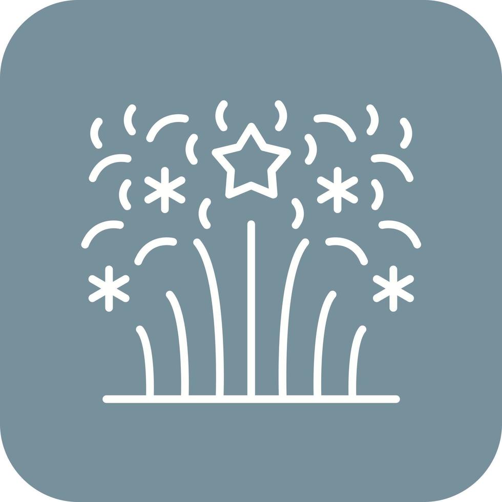 Fireworks Line Round Corner Background Icons vector