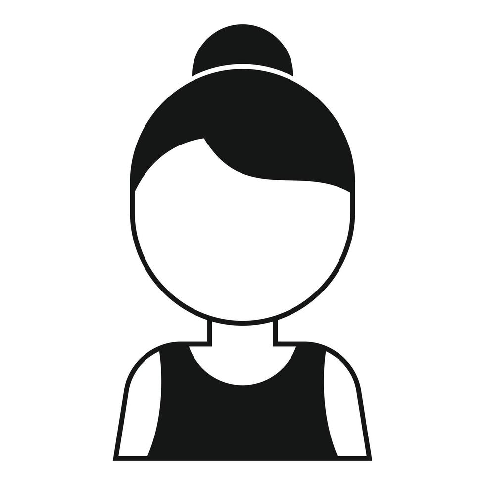 icono de entrenamiento de mujer mayor, estilo simple vector