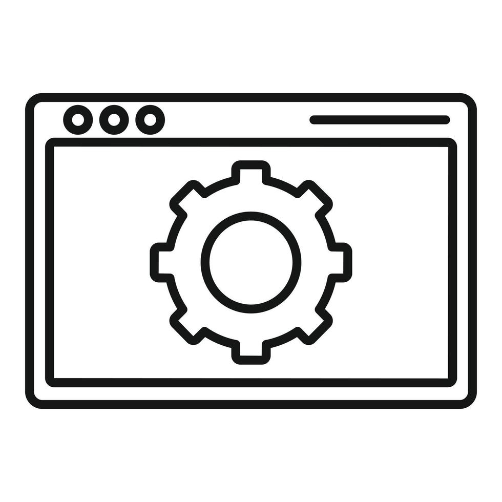 icono del sistema de página web, estilo de esquema vector