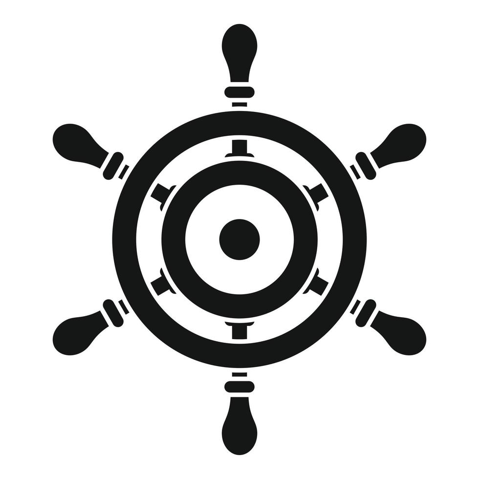 Marine ship wheel icon, simple style vector