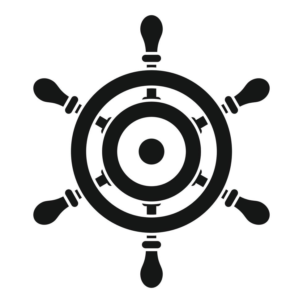 Marine ship wheel icon, simple style vector