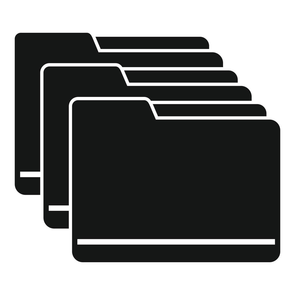 Folder stack icon, simple style vector