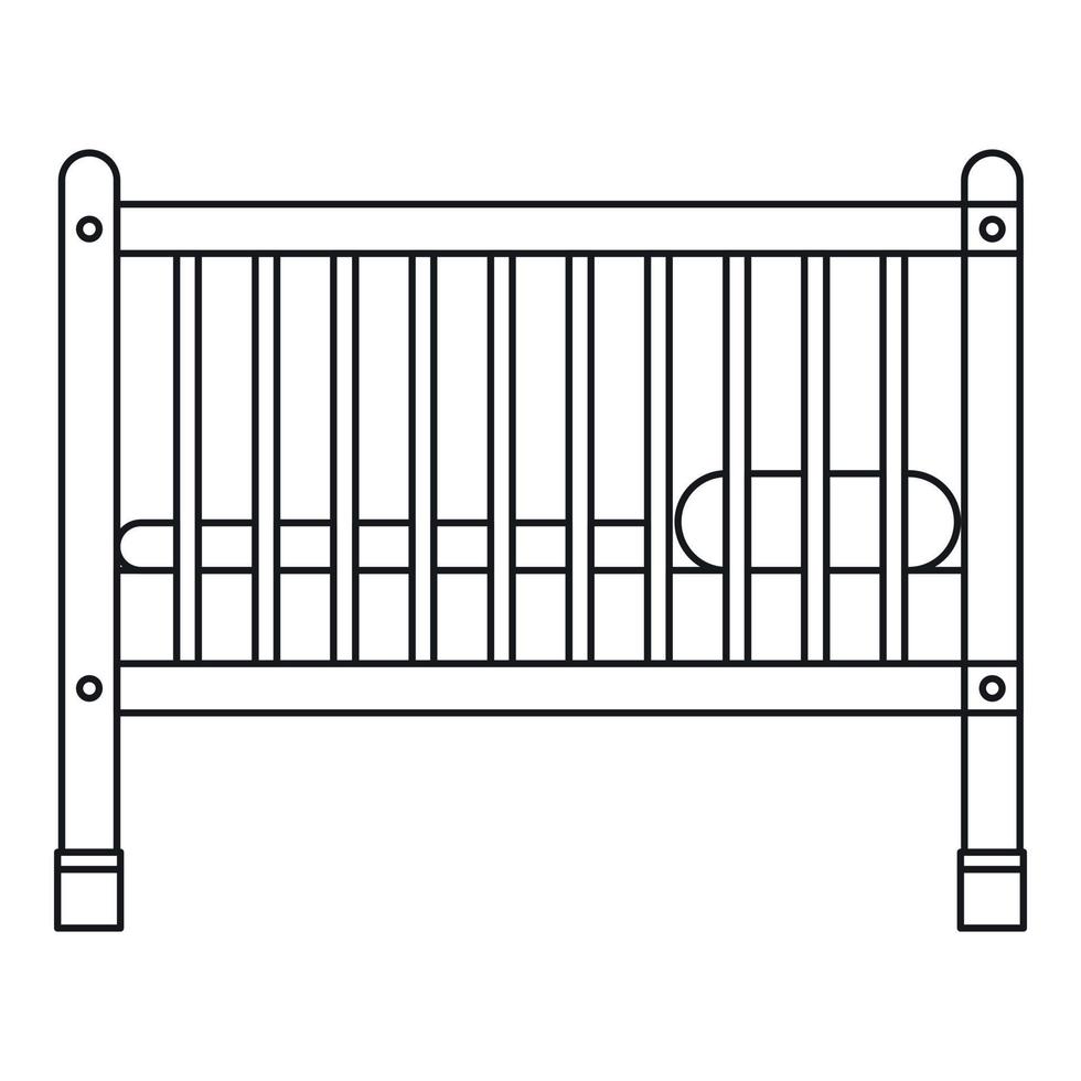 Baby bed icon, outline style vector