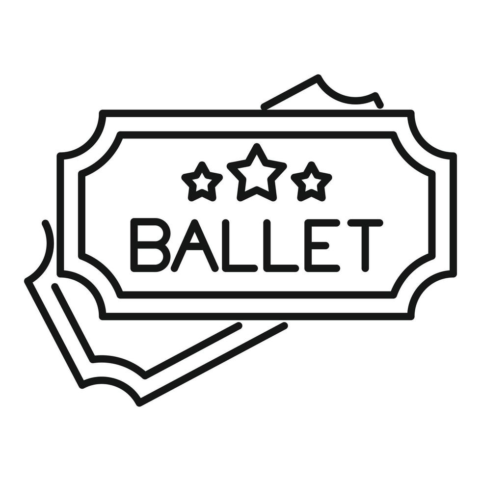 Ballet ticket icon outline vector. Theater concert opera vector
