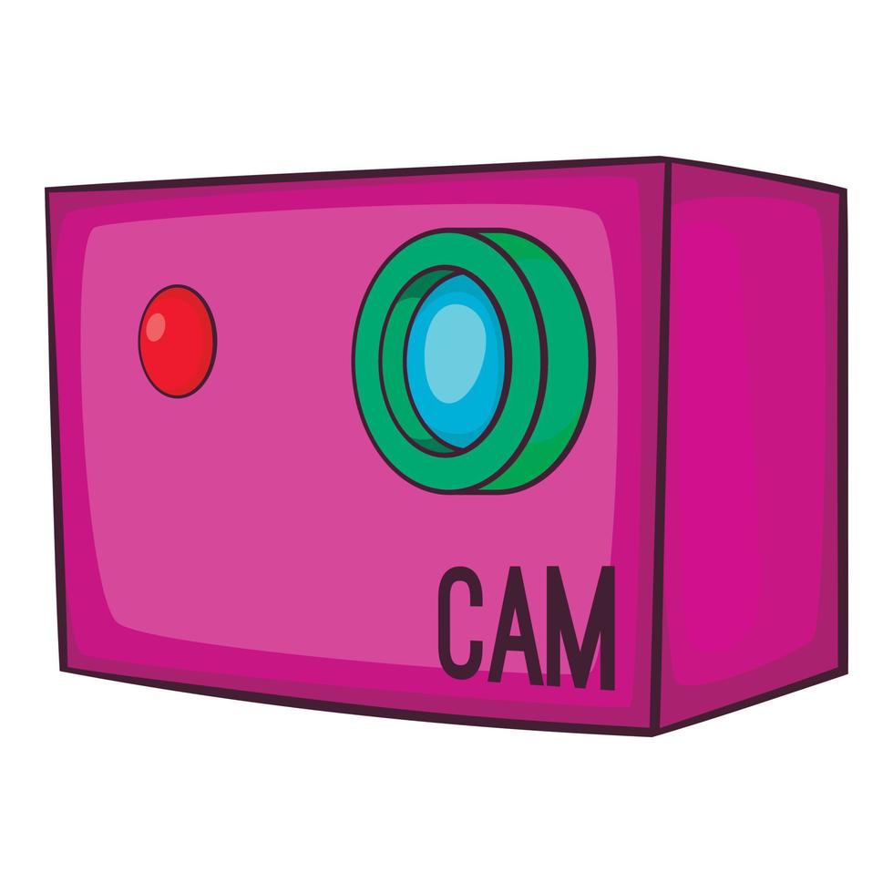 Action video digital camera icon, cartoon style vector