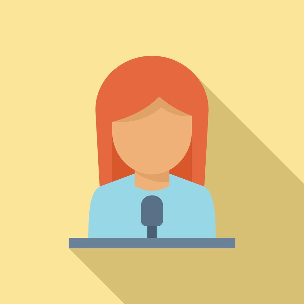 Podcast guest icon, flat style vector