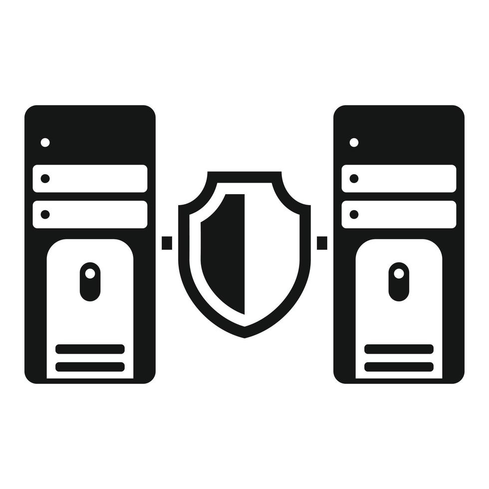 Server authentication icon, simple style vector