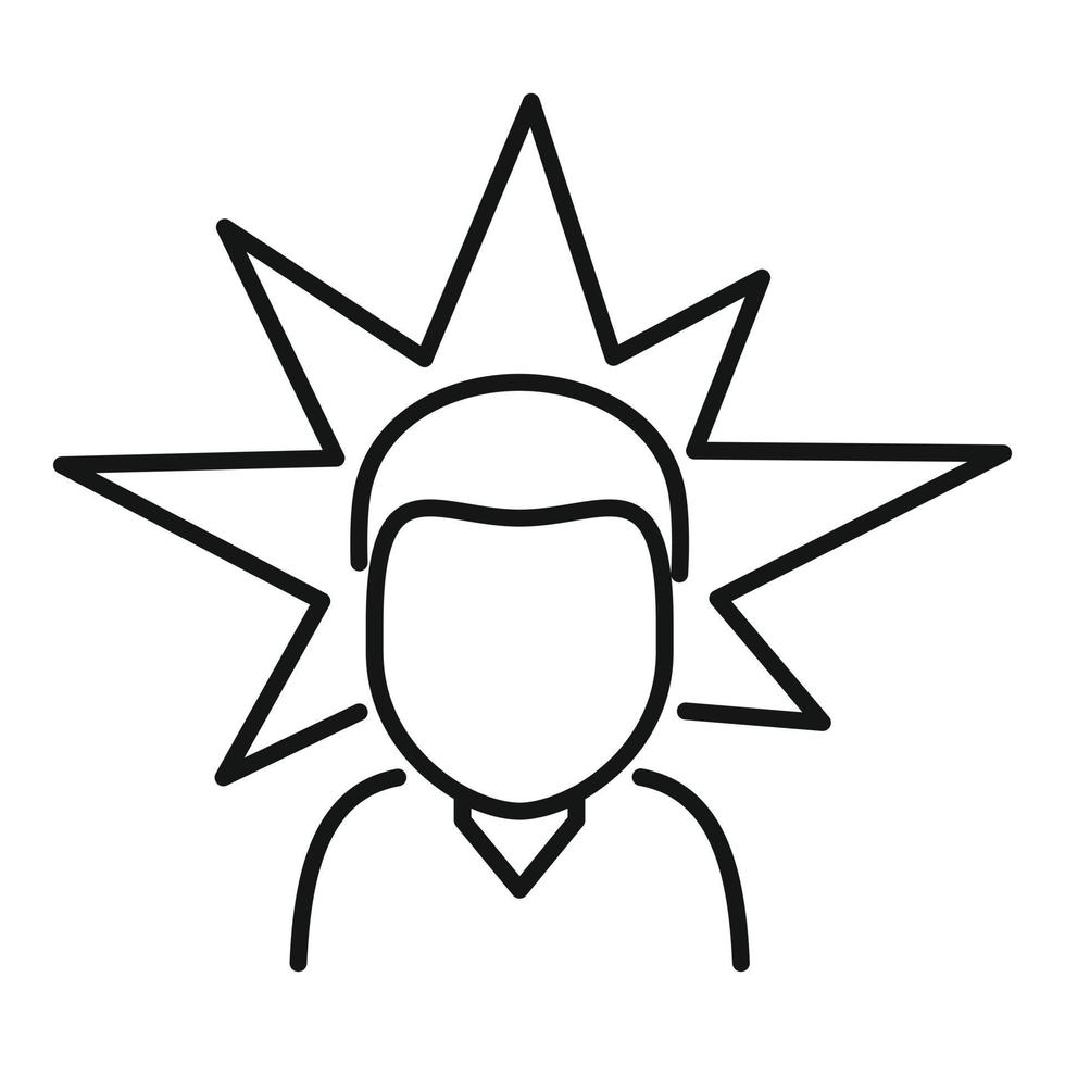 Agressive man icon, outline style vector